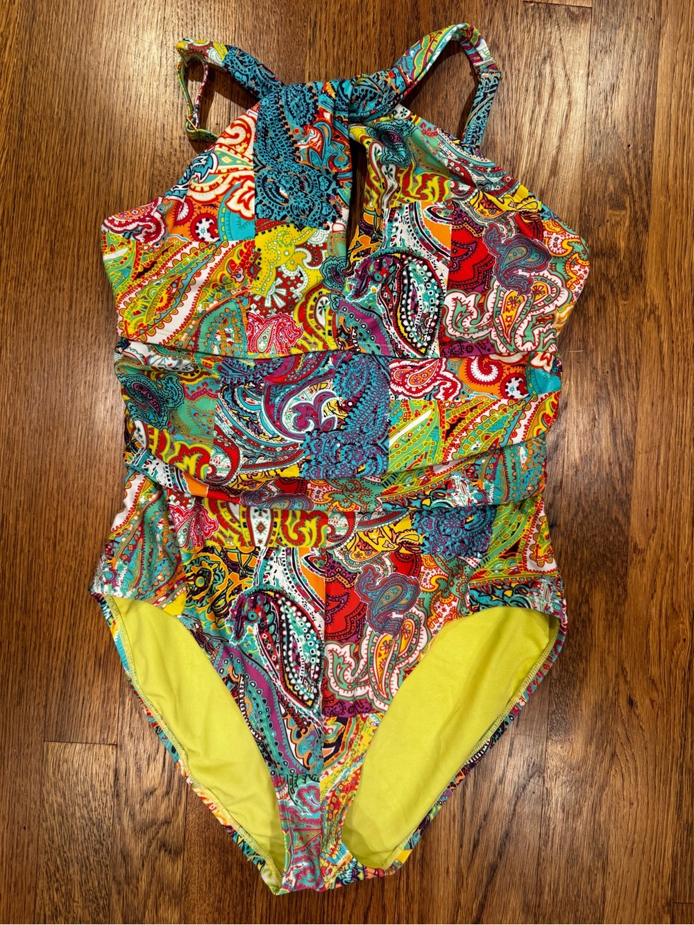 NWOT BLEU ROD BEATTIE Multicolor Paisley One-Piece - Size 12